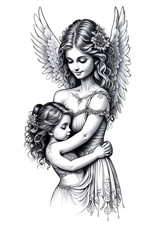 Mom And Angel Daughter
