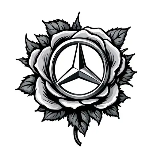 Mercedes Benz Symbol And Rose