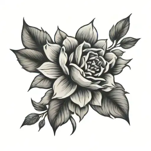 Tattoo For Around The Knee Floral