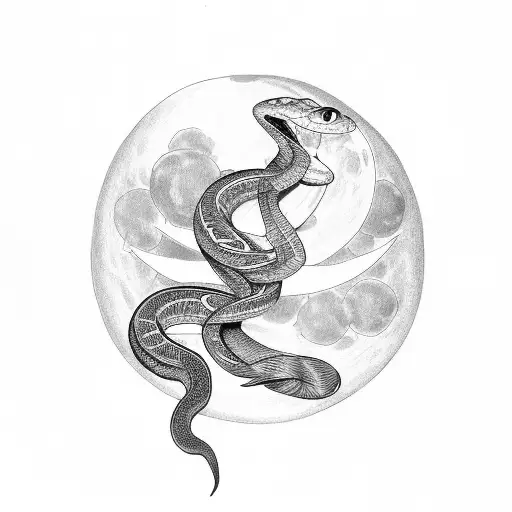 Snake With A Moon On The Top