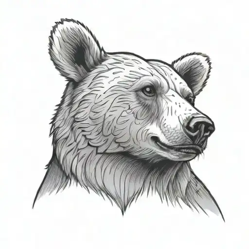 Fience Bear With Skipe Collar And Mouth Open Looking To The Left