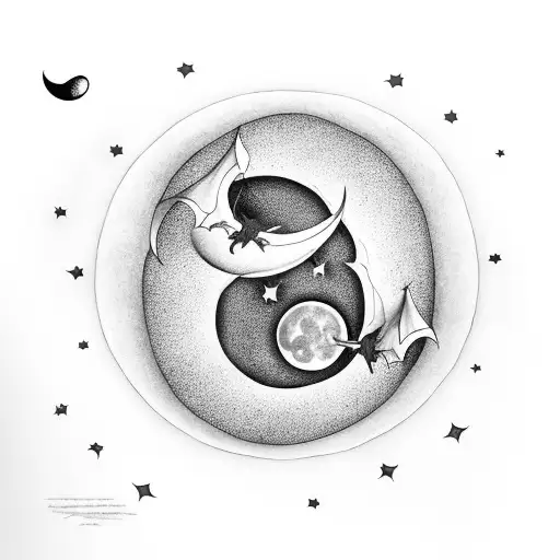 Pumkin Crescent Moon Stars And Bats