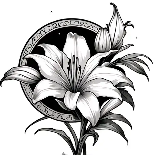 Virgo Zodiac Sign With Star Gazer Lily Flower