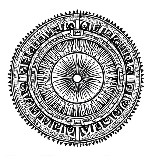 The Aztec Calendar In A Pattern