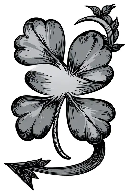 Irish Clover Inside Shaded Arrow