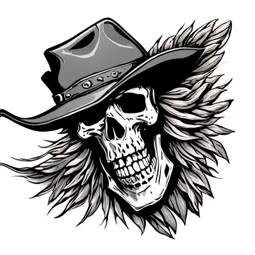 Western Leather With Dead Mans Hand