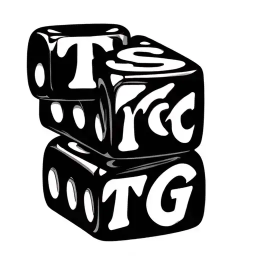 3 Dice Stacked With The Letters Ttg Inside