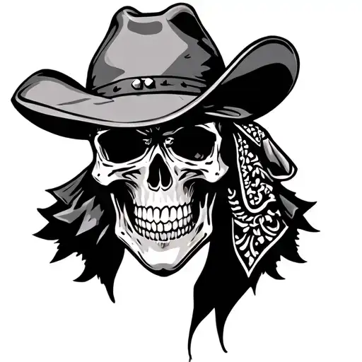 Cowboy Skull Wearing Bandana