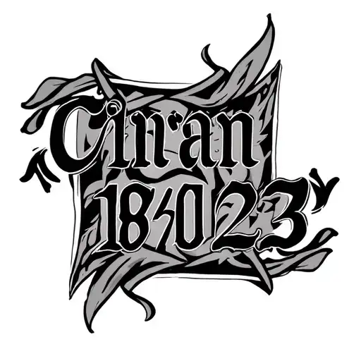 18-5-2023 In Roman Numerals With Ciaran Name Script Surrounded