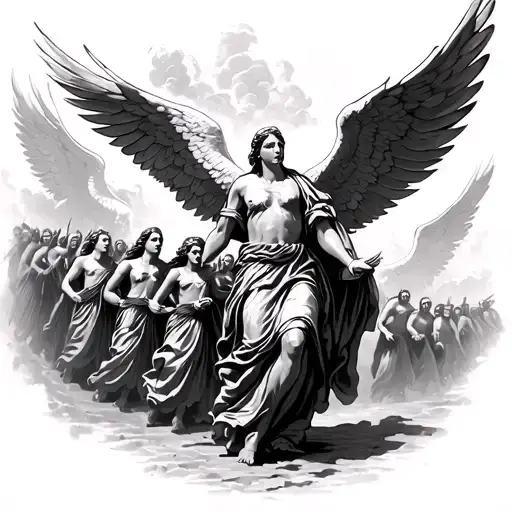 Army Of Angels Marching Out Of The Gates Of Heaven