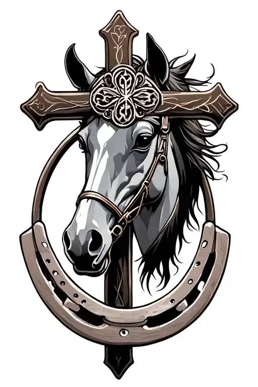 Cross And Horse Shoes