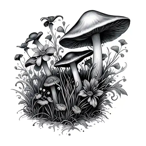 Mushroom Flower Gothic Flowers Nature Scene