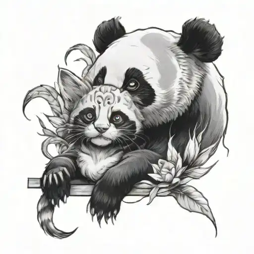 Panda And Kitten