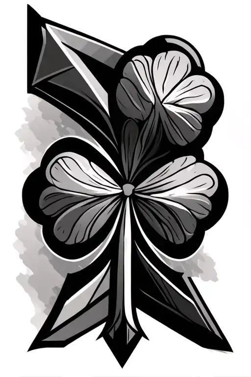Irish Clover Inside Geometric Arrow