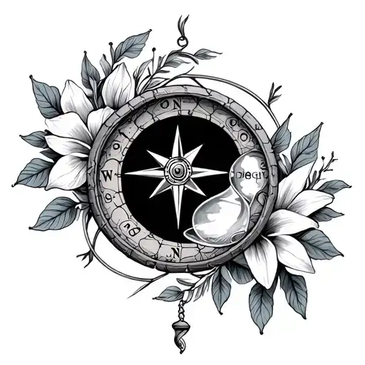 An Hourglass Moon Dream Catcher Filled With Lilies And Vintage Compass