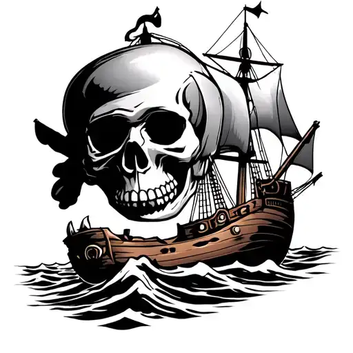 Pirates Skull And Ship