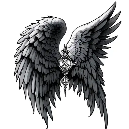 Roman Numerals Angel Wings