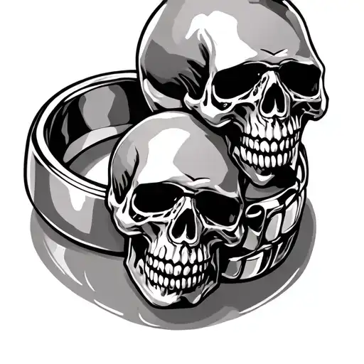 Skull Wedding Rings Rocker Style