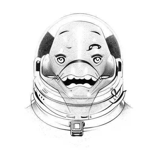 Astronaut With An Oni Mask