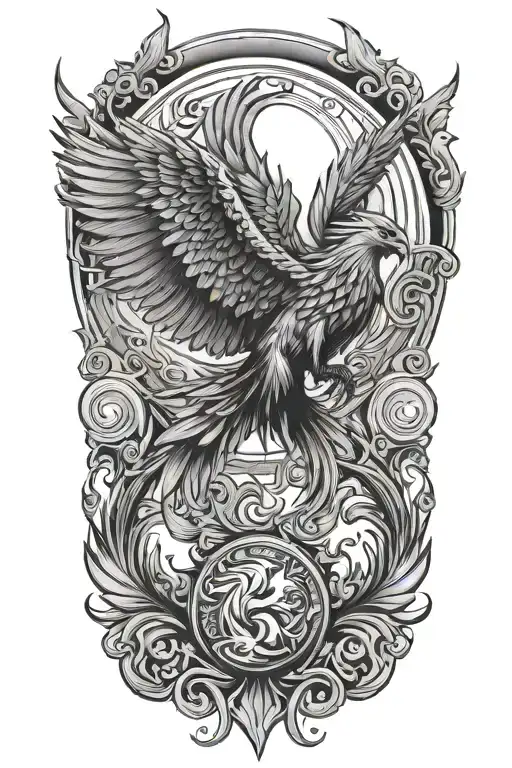 Pheonix Flying Towards The Sun