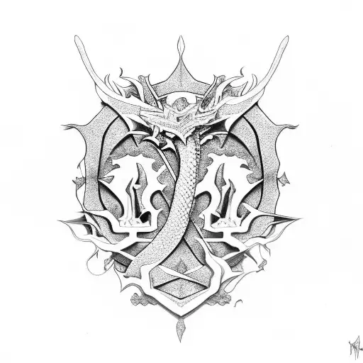 Dragon Tribal Con Rosas