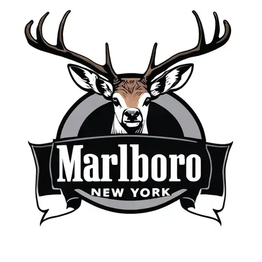 Oval Logo With A White Tail Deer And The Town Name Marlboro New York