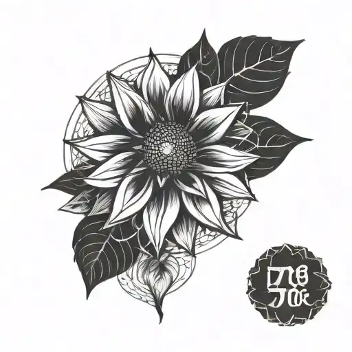 A Geometric Sunflower Mandala With A Hidden I-70 Symbol In The Center