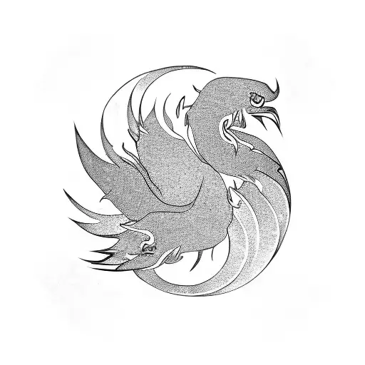 Yin And Yang Pheonix Lotus