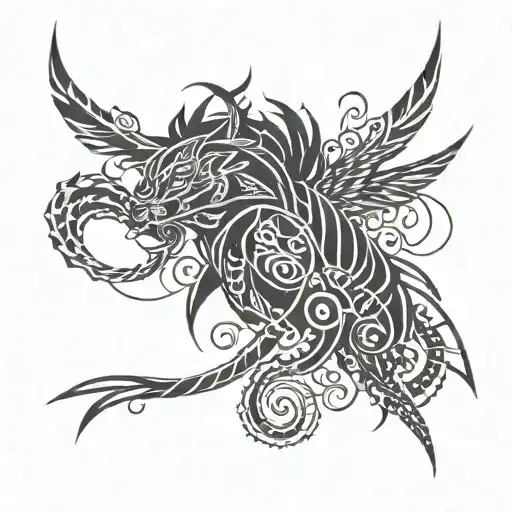 A Tattoo Design Combining Elements Of Hip Hop And Tribal Art