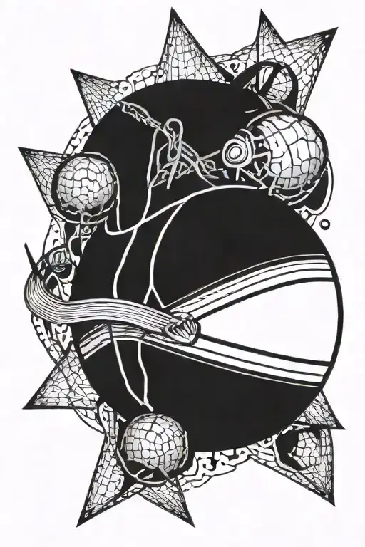 Combine A Basketball And Cricket Ball Into A Unique Sports-themed Tattoo Design