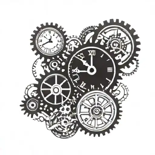 One Gear Featuring A Clock Rounded By Gears