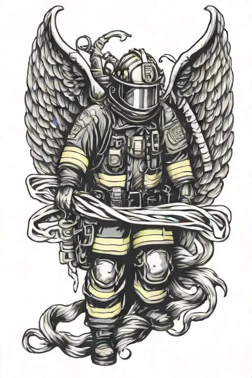 Firefighter Prayer With Wings Wrapped