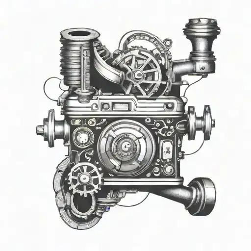 Incorporate Phone Repair Tools And Car Parts Into A Mechanical Sleeve Tattoo Design