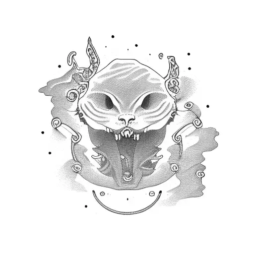 Oruborus Cat Skeleton Ouroboros