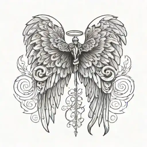 Angel Wings Made Of Workout Equipment With A Scripture Quote