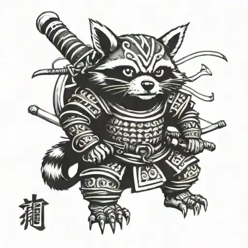 Racoon Samurai With Kabuto