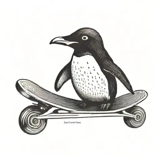 Penguin On Skate
