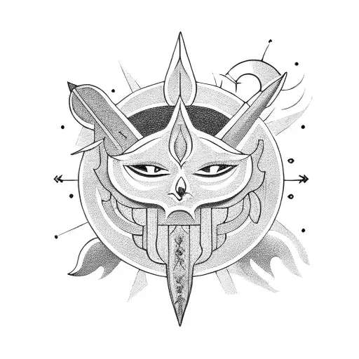 A Dagger That Has A Sun And Moon