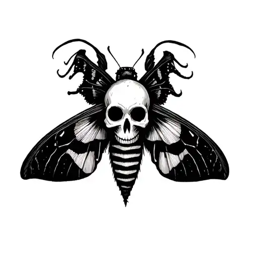 Death Moth With Skull Face