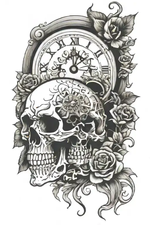 Skull And Clock-work Sleeve