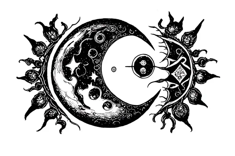 Moon Labe Tattoo In Ancient
