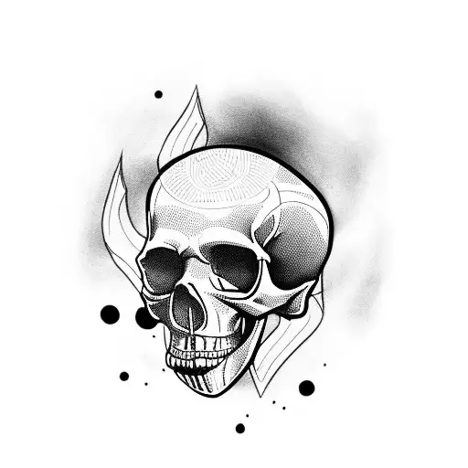 Skull With Car Related Things As Well As Nature