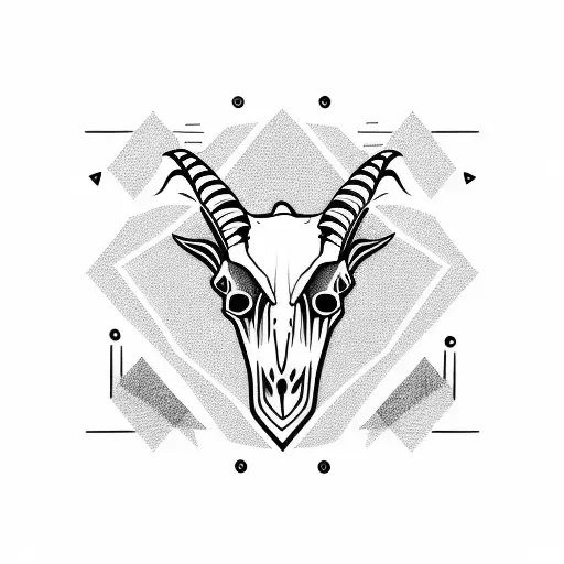 Goat Skull With Geometric Shapes