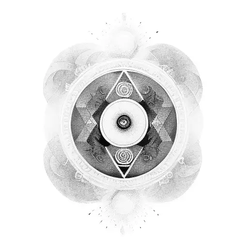 A Paintbrush And A Camera Lens Forming A Yin-yang Symbol