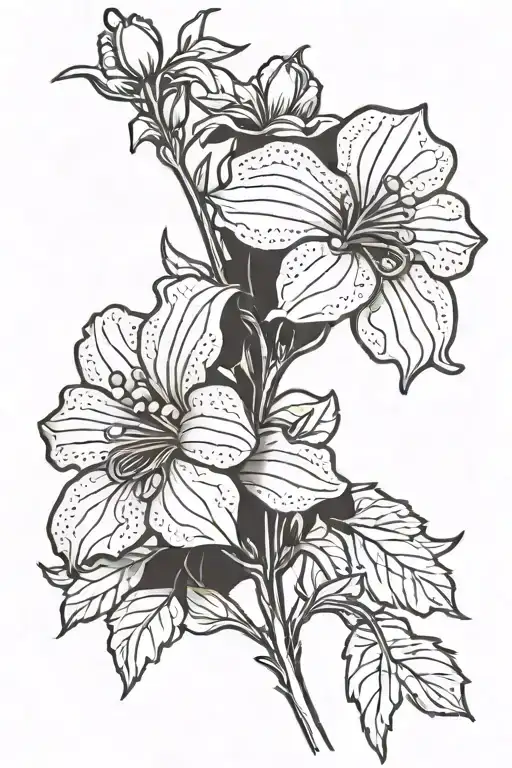 Fine Line January Birth Month Flower With Dwayne Written In The Stem