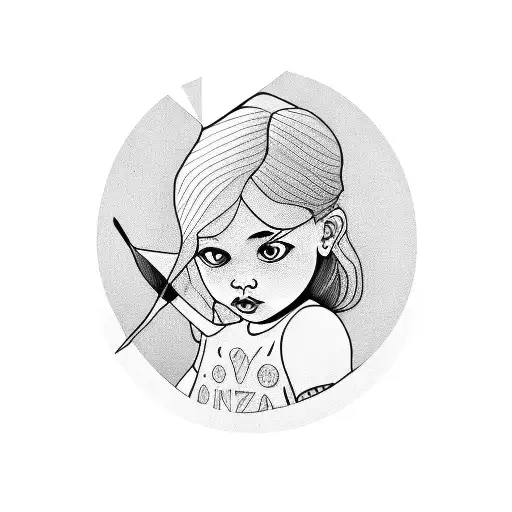 A Portrait Of The Client's Daughter Holding A Pizza Slice