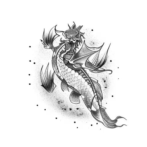 Koi Fish And A Dragon