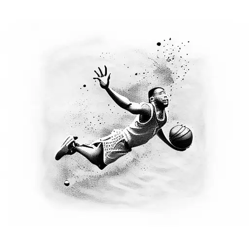 A Basketball Player Diving Into The Ocean