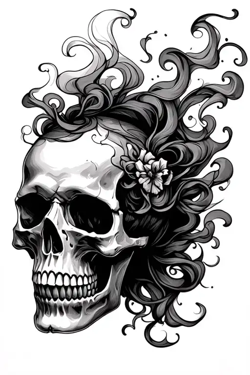 Skull Smoke Coming Out Of Its