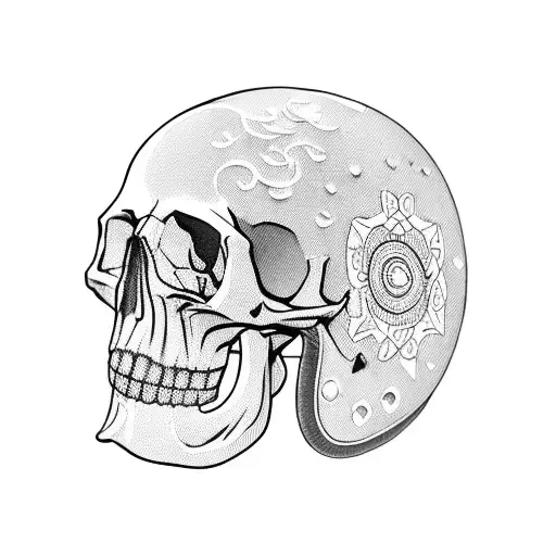 Motorcycle Helmet With A Skull Design